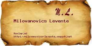 Milovanovics Levente névjegykártya